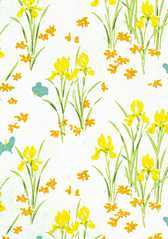 Dollhouse Miniature Wallpaper, Iris, Yellow